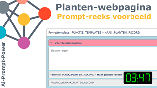 Planten webpagina prompt-reeks voorbeeld