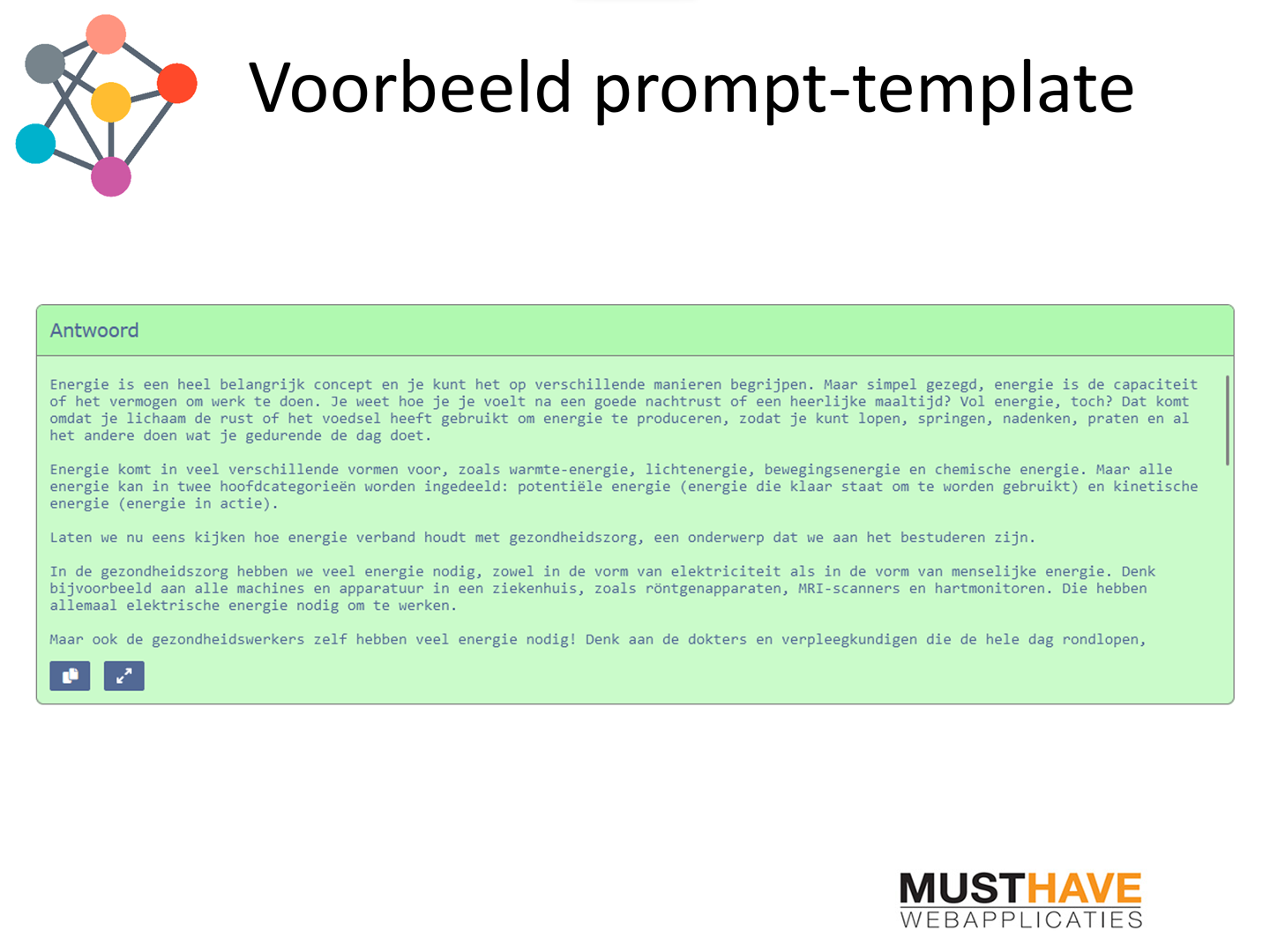 prompt-template antwoord