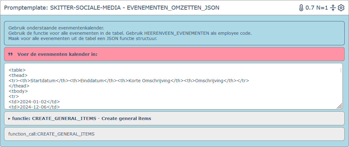 API structuur maken voor agenda